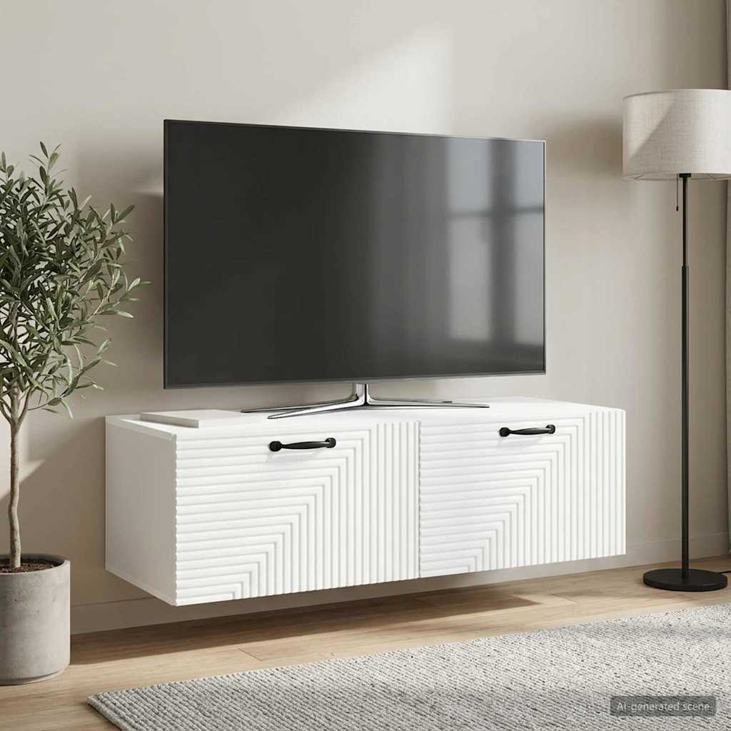 Wandmontierter TV-Schrank Weiß 98 x 41 x 30 cm Holzwerkstoff