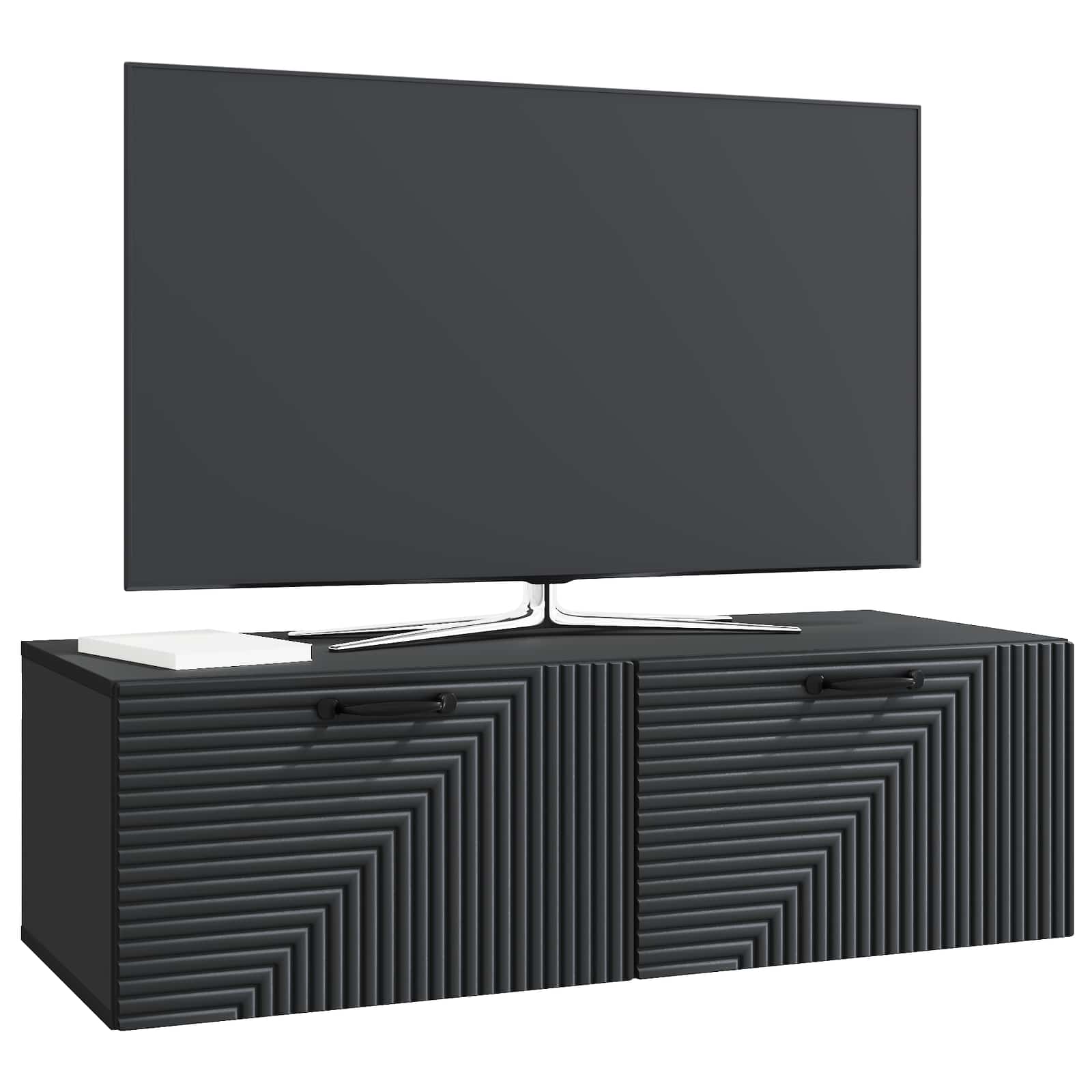 Wandmontierter TV-Schrank Schwarz 98 x 41 x 30 cm Holzwerkstoff