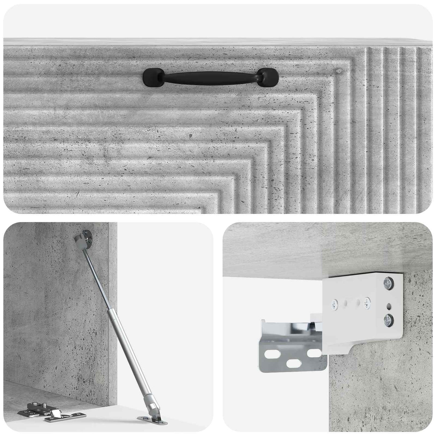 Wandmontierter TV-Schrank Betongrau 98 x 41 x 30 cm