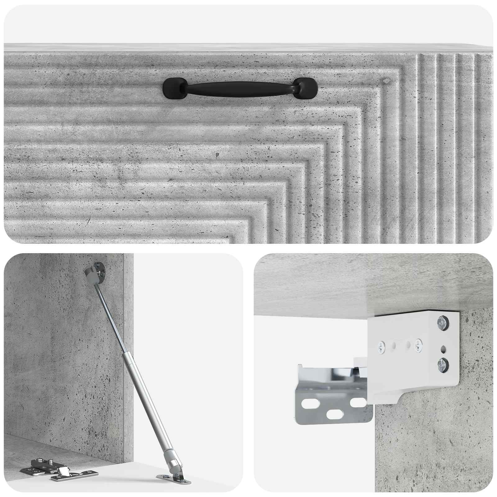 Wandmontierter TV-Schrank Betongrau 98 x 41 x 30 cm