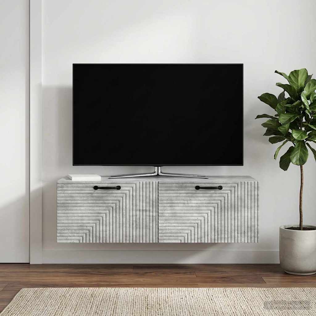 Wandmontierter TV-Schrank Betongrau 98 x 41 x 30 cm