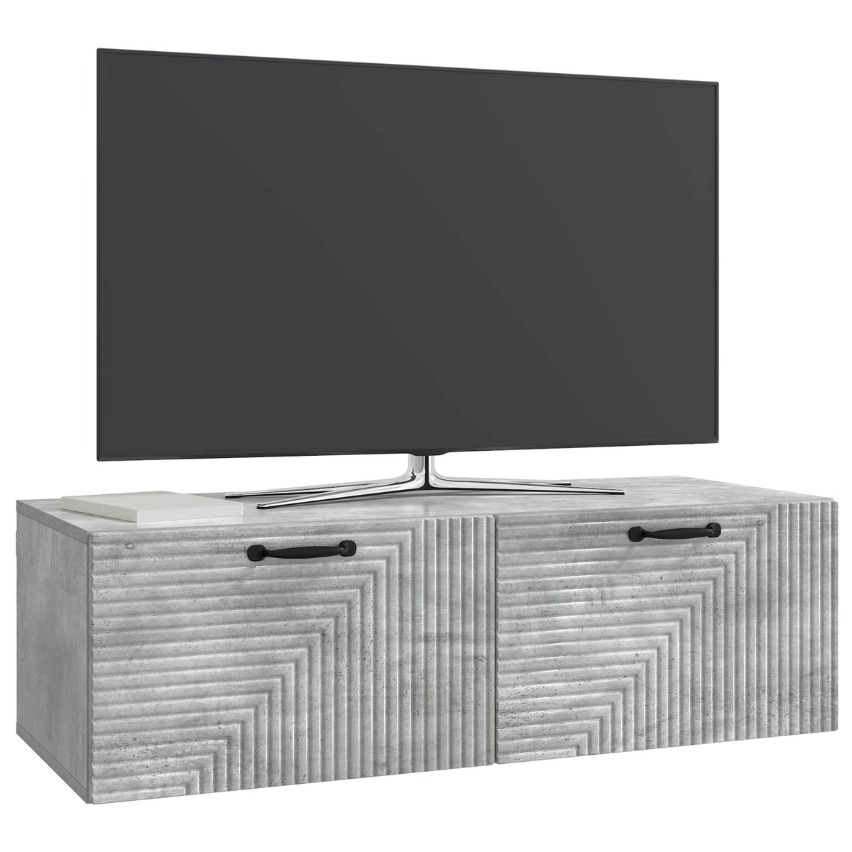 Wandmontierter TV-Schrank Betongrau 98 x 41 x 30 cm