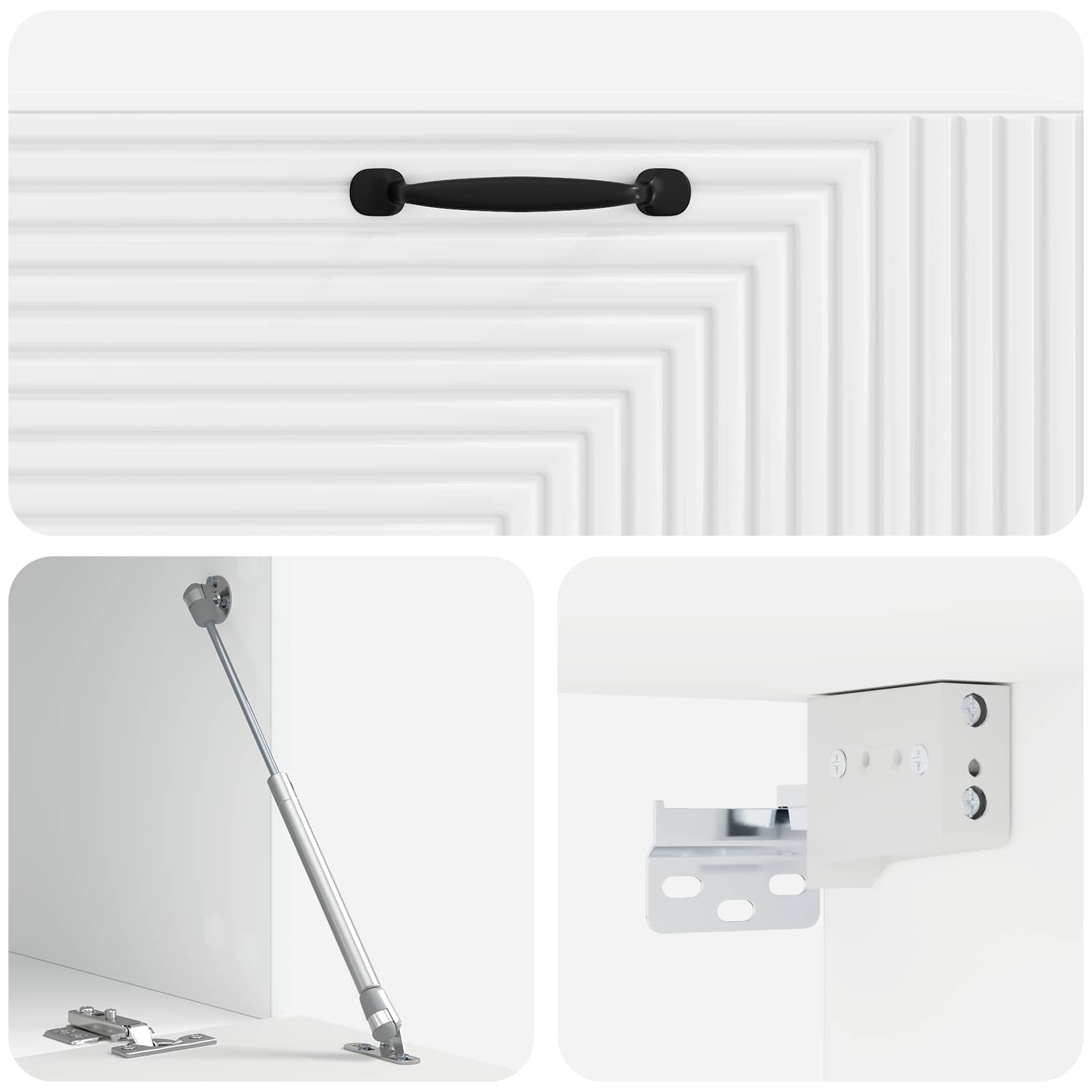 Wandmontierter TV-Schrank Hochglanz Weiß 98 x 41 x 30 cm