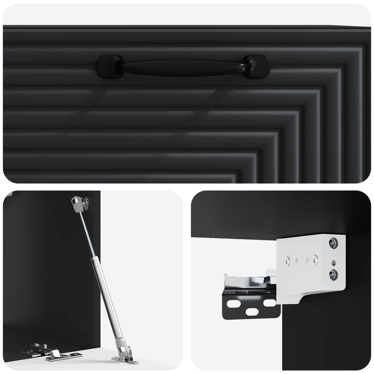 Wandmontierter TV-Schrank Schwarz 59,5 x 31 x 30 cm