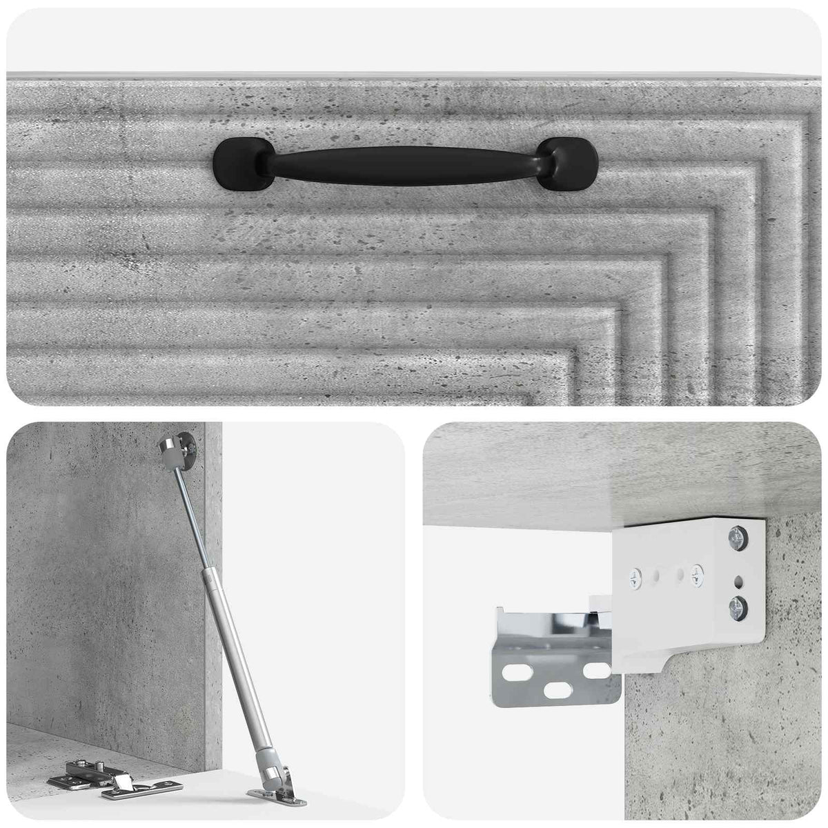 Wandmontierter TV-Schrank Betongrau 59,5 x 31 x 30 cm