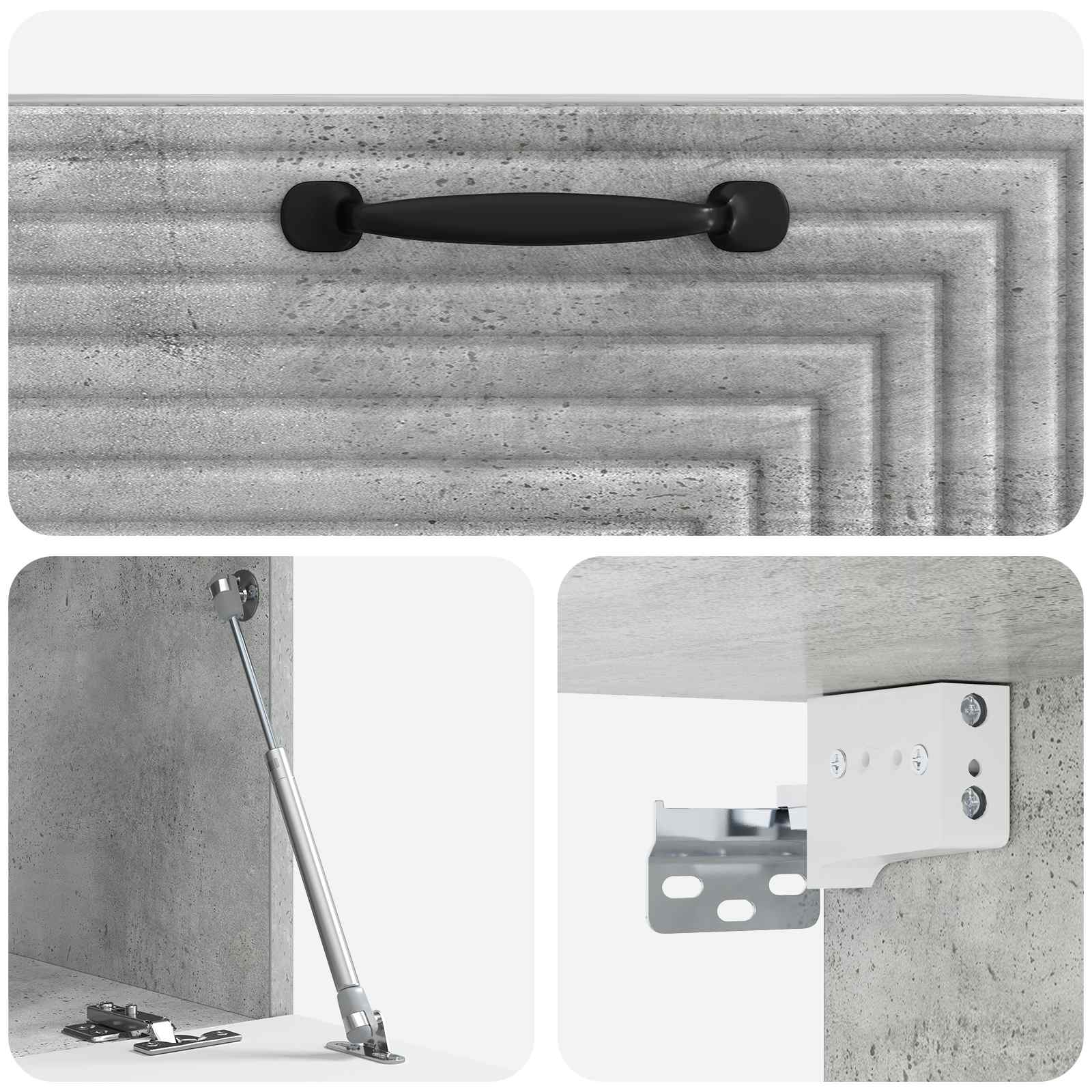 Wandmontierter TV-Schrank Betongrau 59,5 x 31 x 30 cm