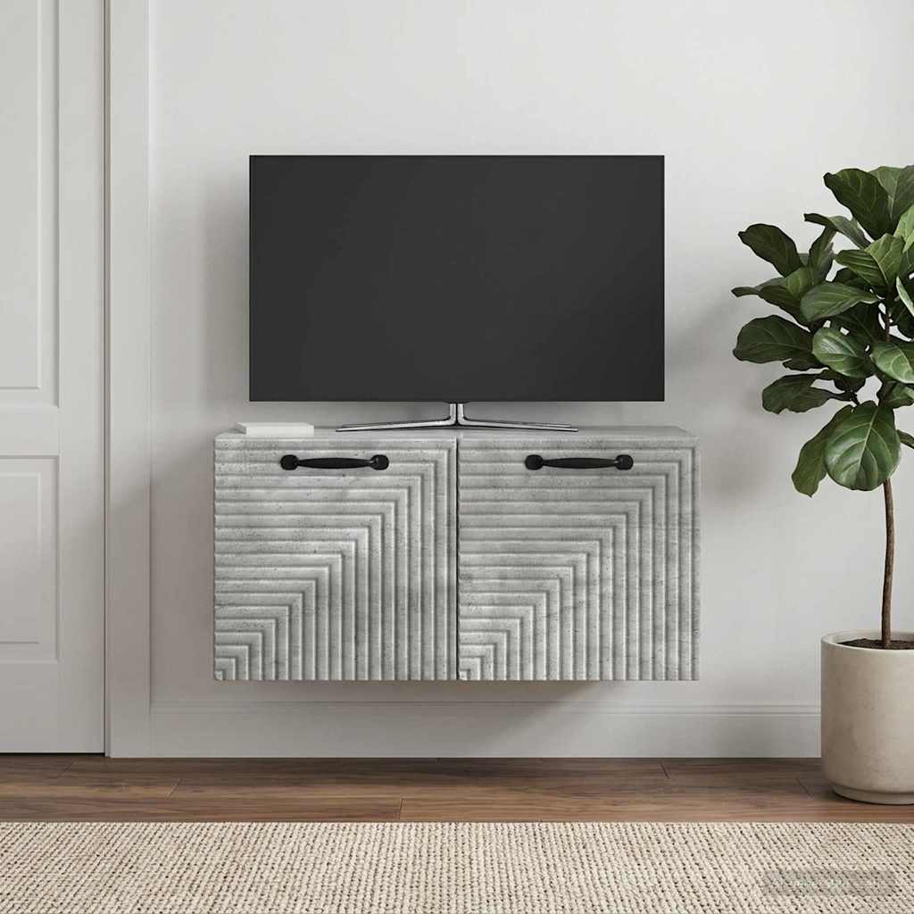 Wandmontierter TV-Schrank Betongrau 59,5 x 31 x 30 cm