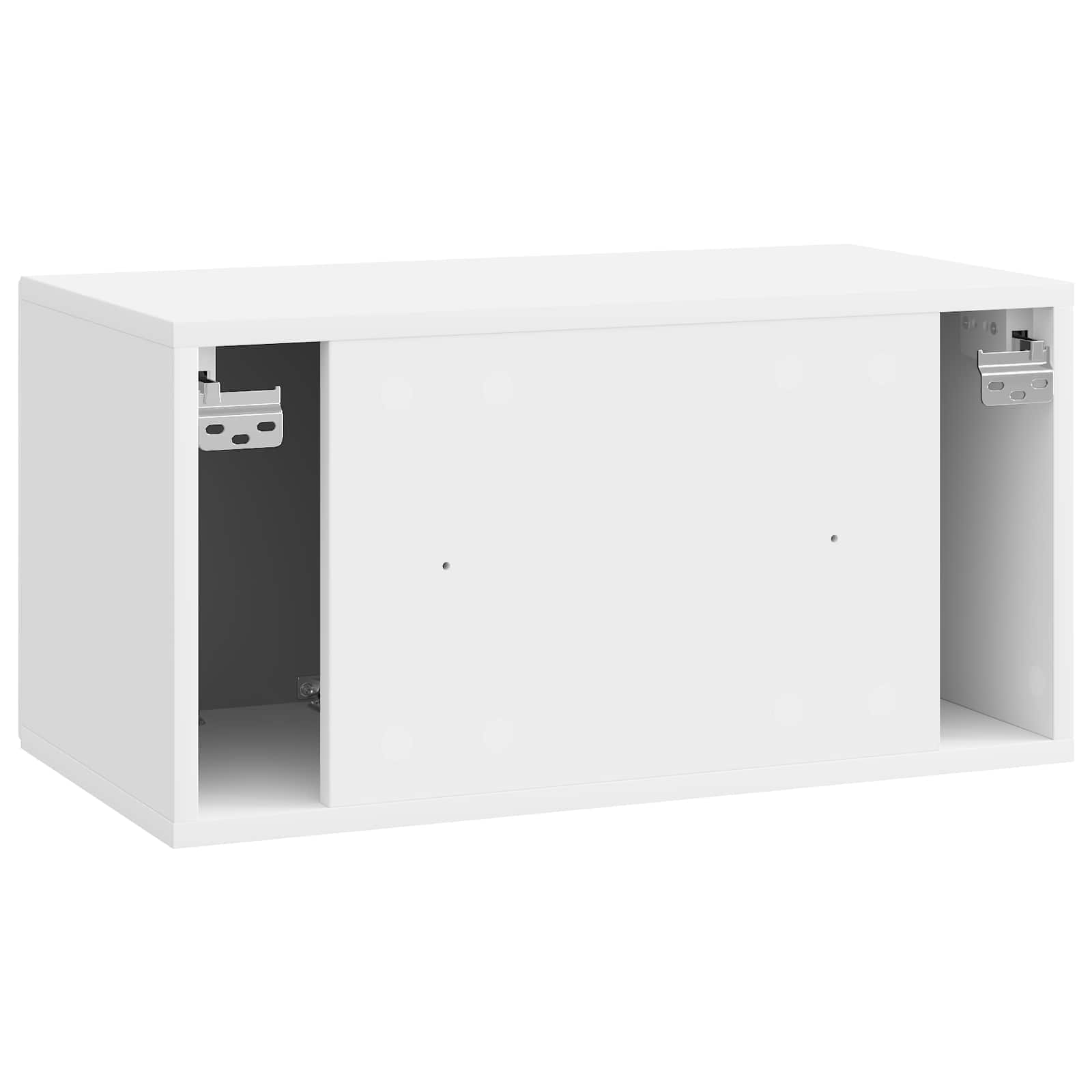 Wandmontierter TV-Schrank Hochglanz Weiß 59,5 x 31 x 30 cm