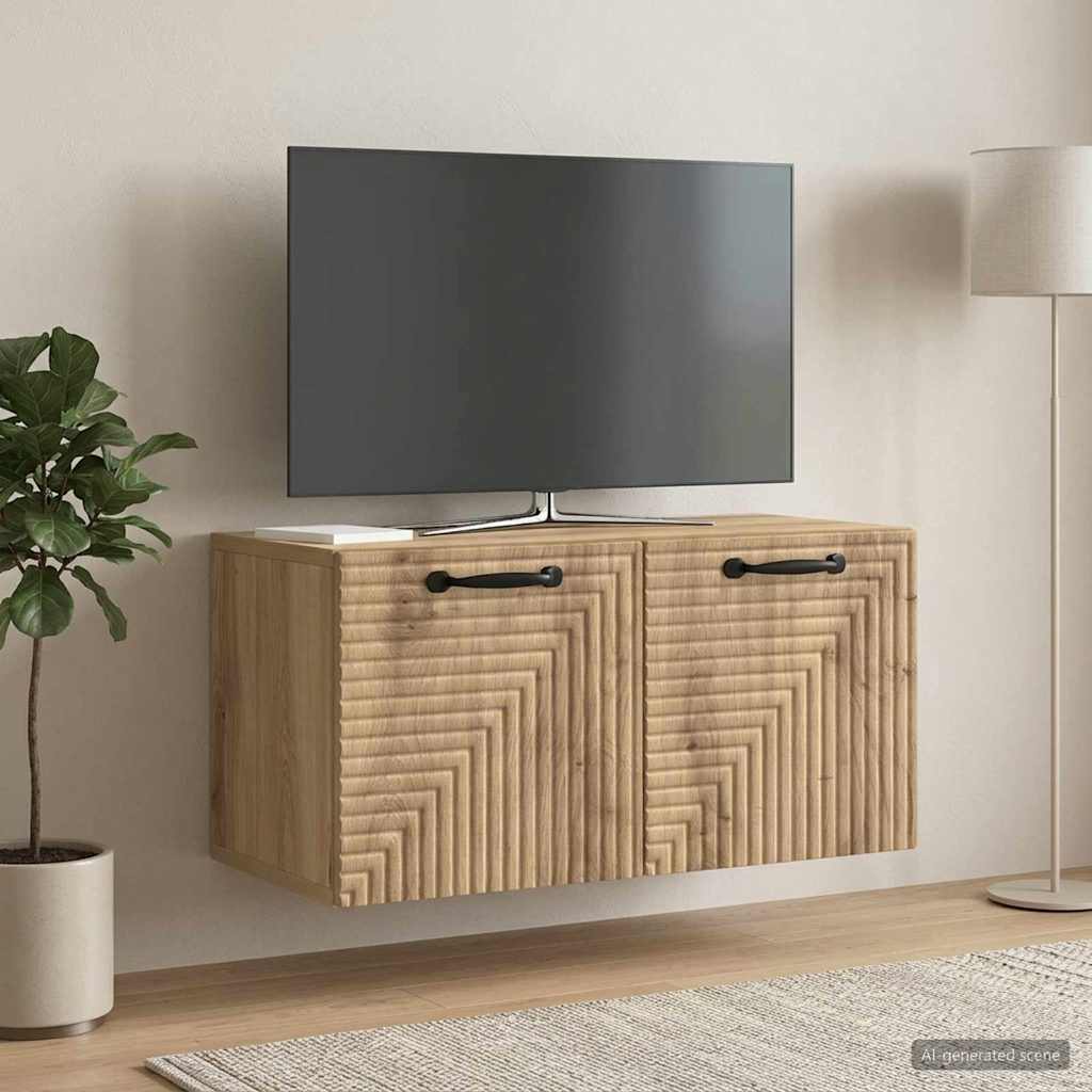 Wandmontierter TV-Schrank 59,5 x 31 x 30 cm Artisan-Eiche