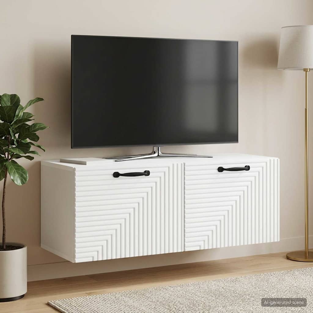 Wandmontierter TV-Schrank Weiß 78,5 x 31 x 30 cm Holzwerkstoff