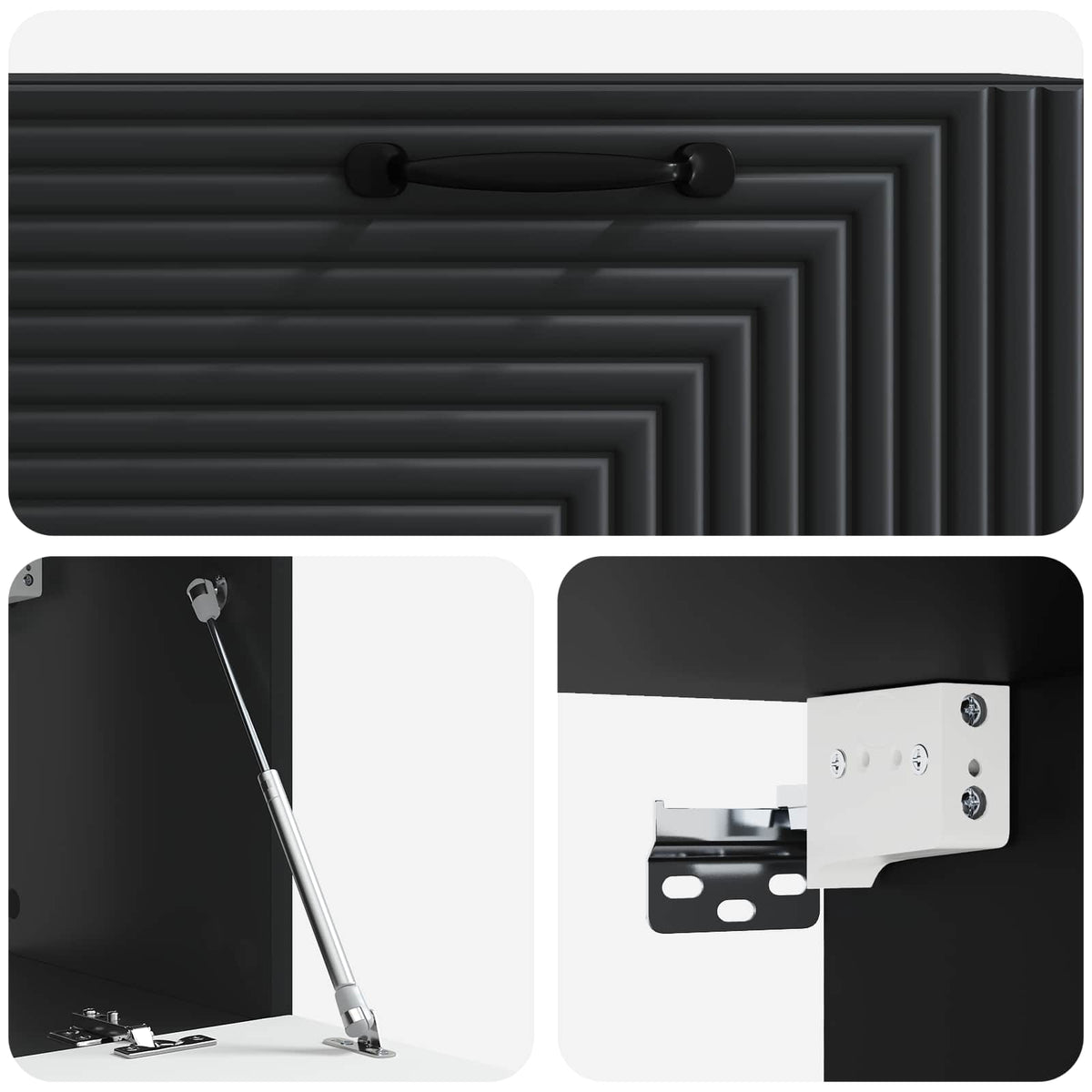 Wandmontierter TV-Schrank Schwarz 78,5 x 31 x 30 cm
