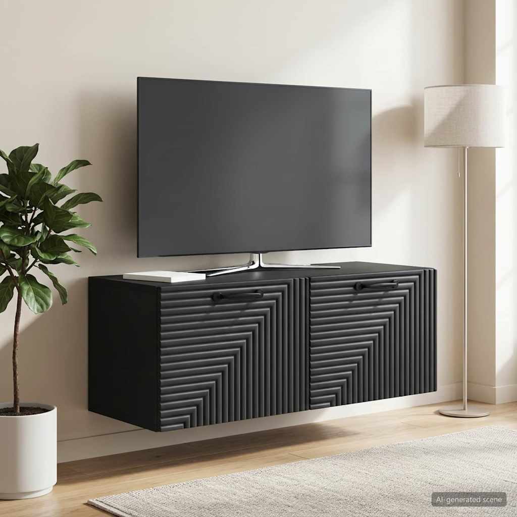 Wandmontierter TV-Schrank Schwarz 78,5 x 31 x 30 cm