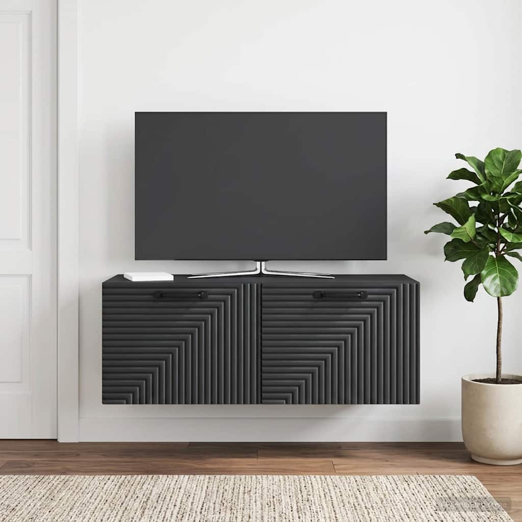 Wandmontierter TV-Schrank Schwarz 78,5 x 31 x 30 cm