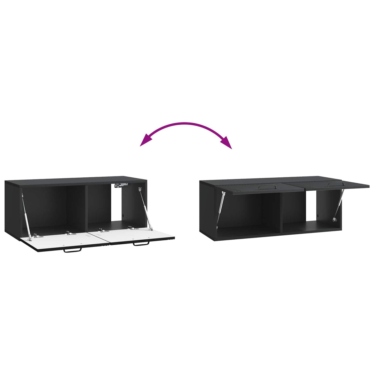 Wandmontierter TV-Schrank Schwarz 78,5 x 31 x 30 cm