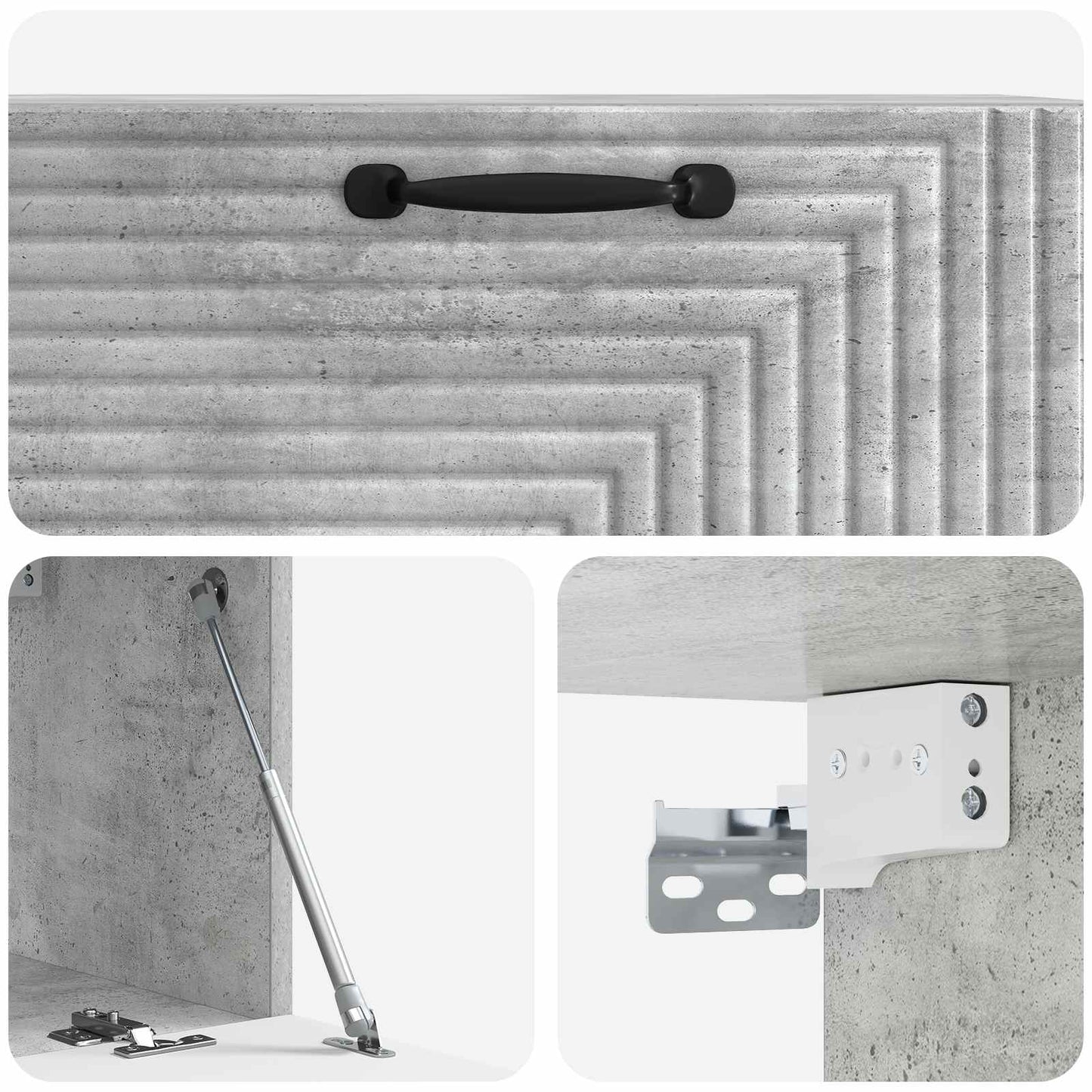 Wandmontierter TV-Schrank Betongrau 78,5 x 31 x 30 cm