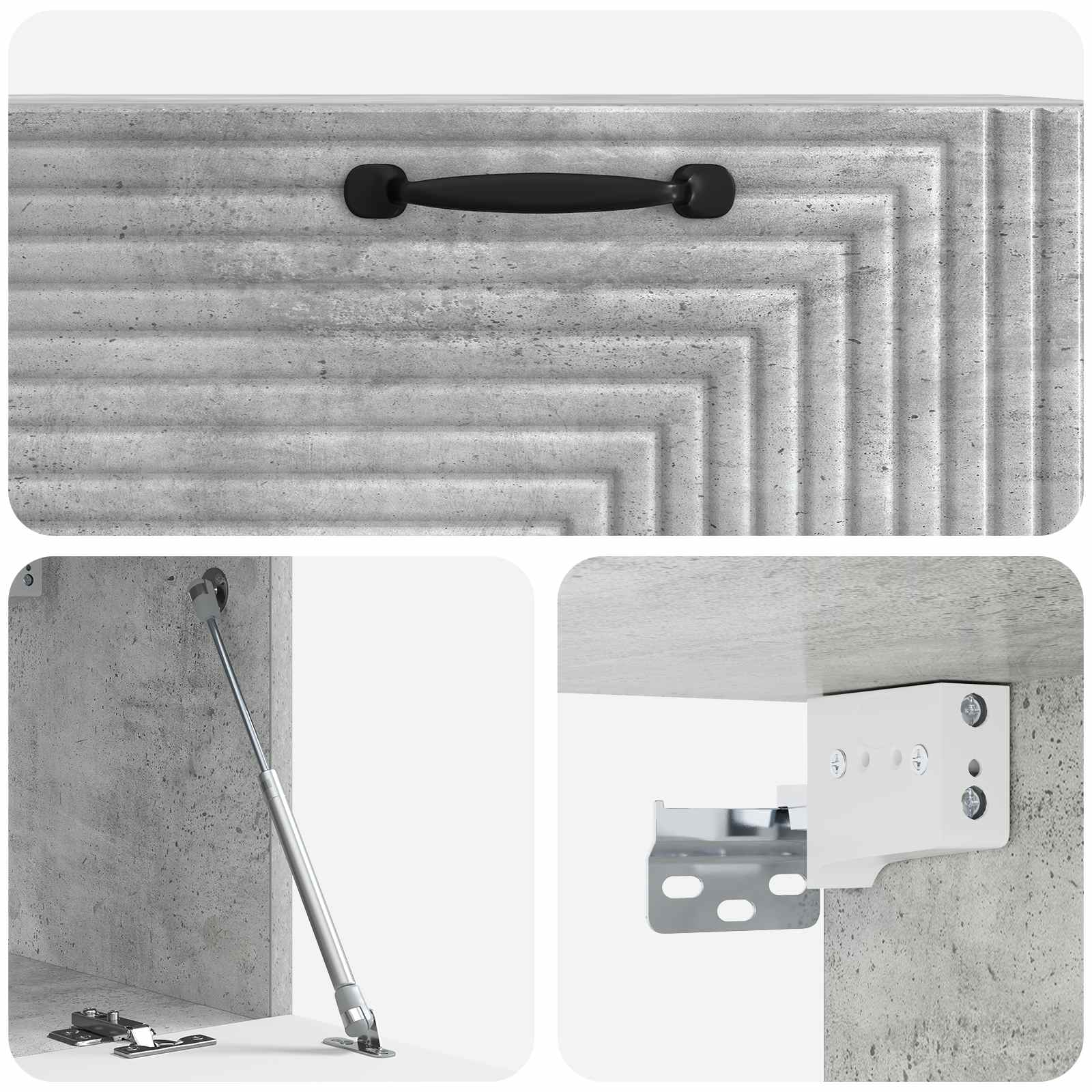 Wandmontierter TV-Schrank Betongrau 78,5 x 31 x 30 cm