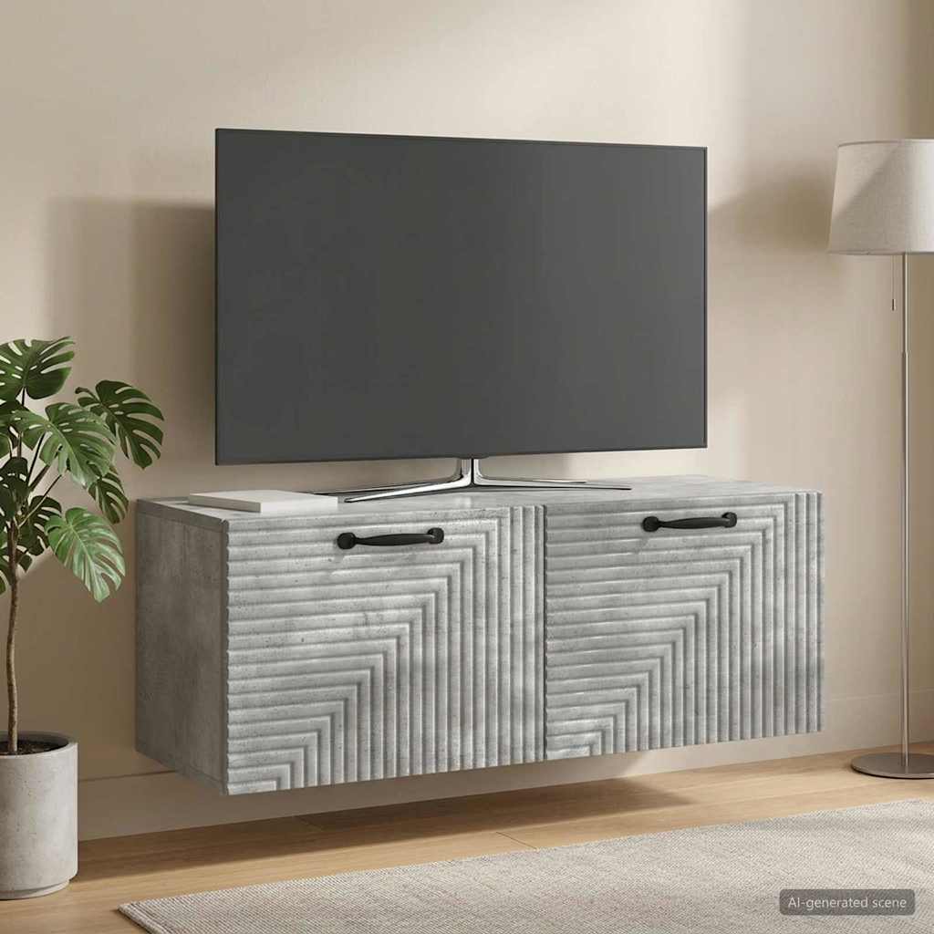 Wandmontierter TV-Schrank Betongrau 78,5 x 31 x 30 cm