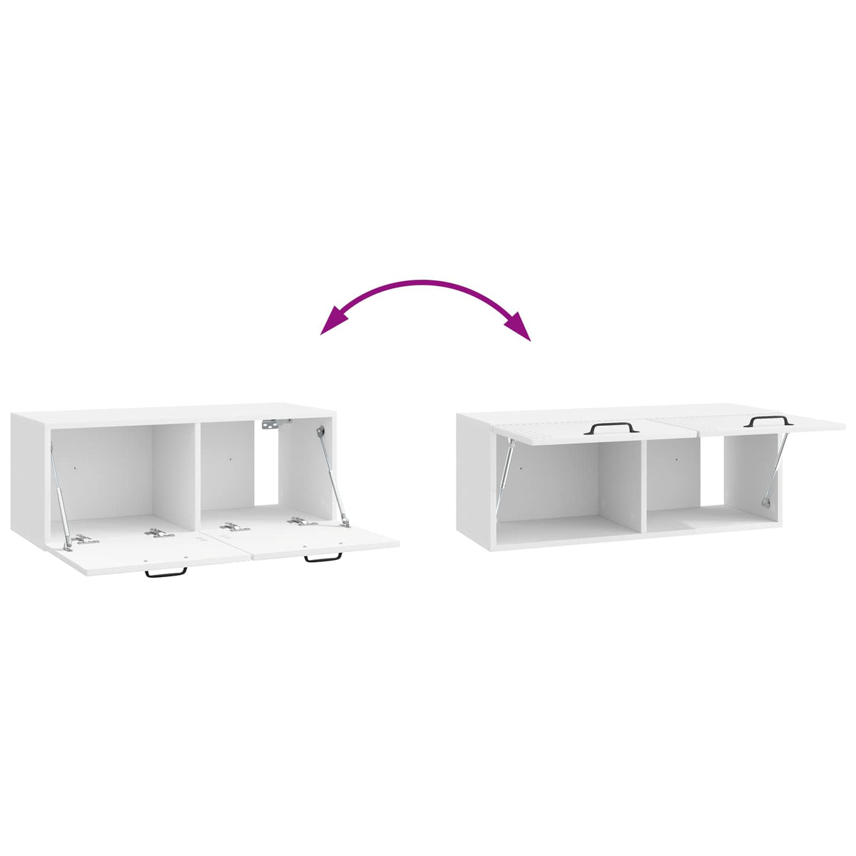 Wandmontierter TV-Schrank Hochglanz Weiß 78,5 x 31 x 30 cm