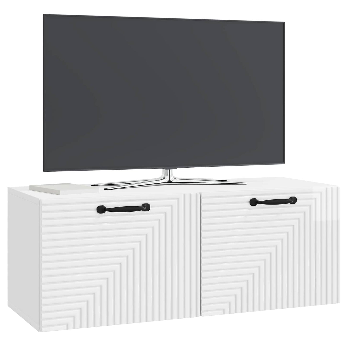 Wandmontierter TV-Schrank Hochglanz Weiß 78,5 x 31 x 30 cm