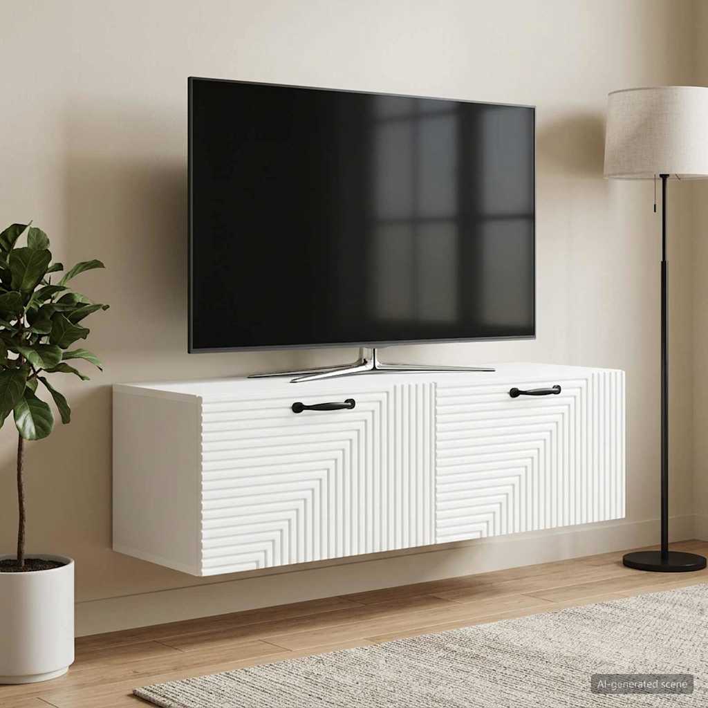 Wandmontierter TV-Schrank Weiß 98 x 31 x 30 cm Holzwerkstoff