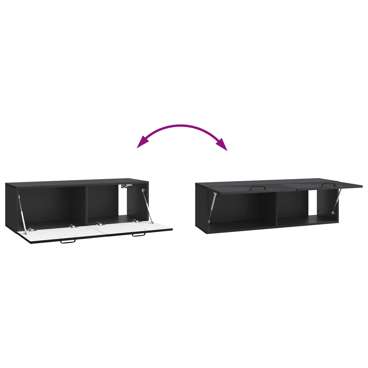Wandmontierter TV-Schrank Schwarz 98 x 31 x 30 cm Holzwerkstoff