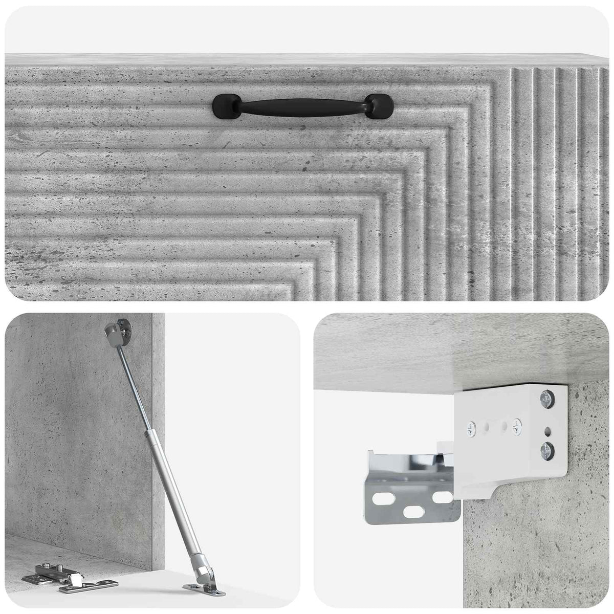 Wandmontierter TV-Schrank Betongrau 98 x 31 x 30 cm