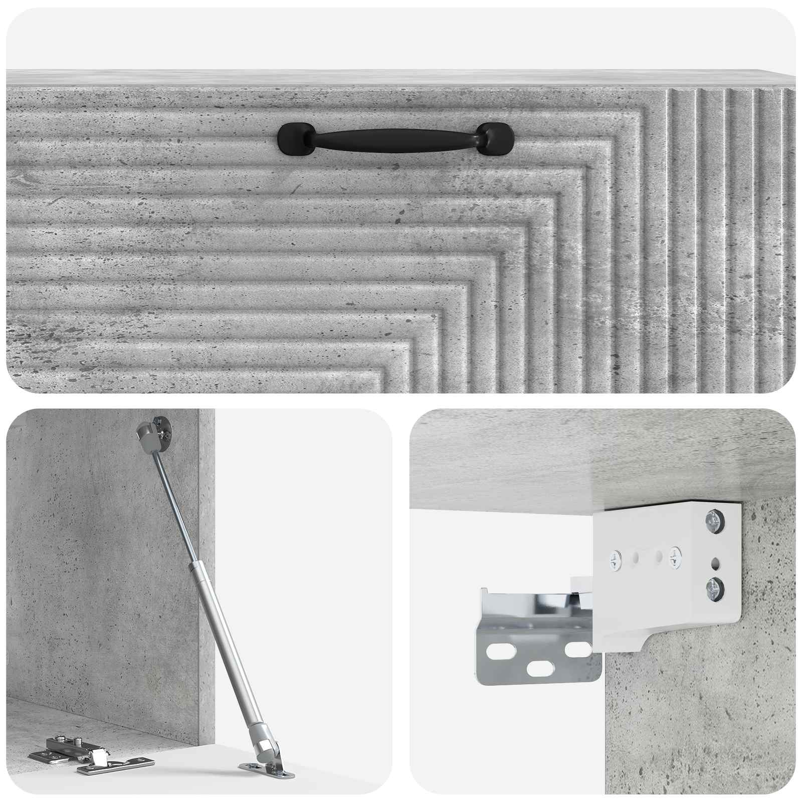 Wandmontierter TV-Schrank Betongrau 98 x 31 x 30 cm