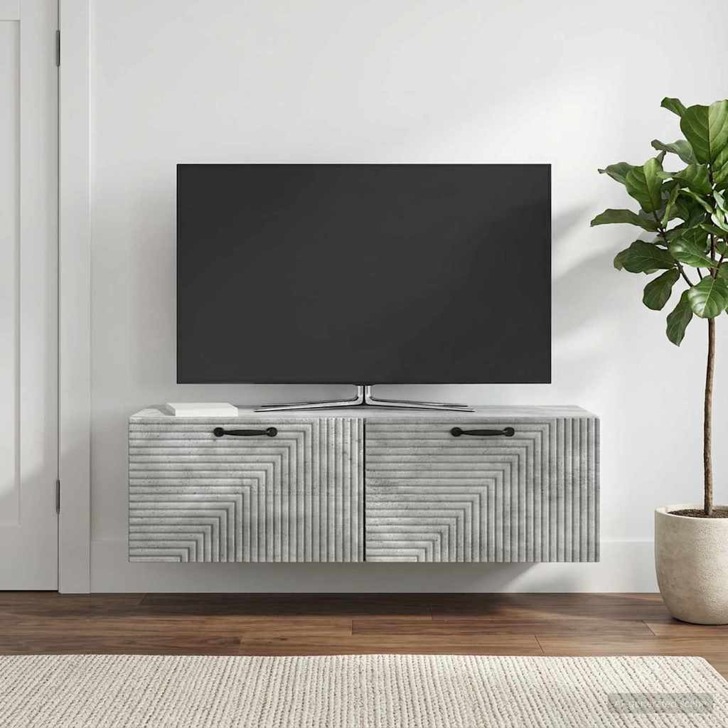Wandmontierter TV-Schrank Betongrau 98 x 31 x 30 cm