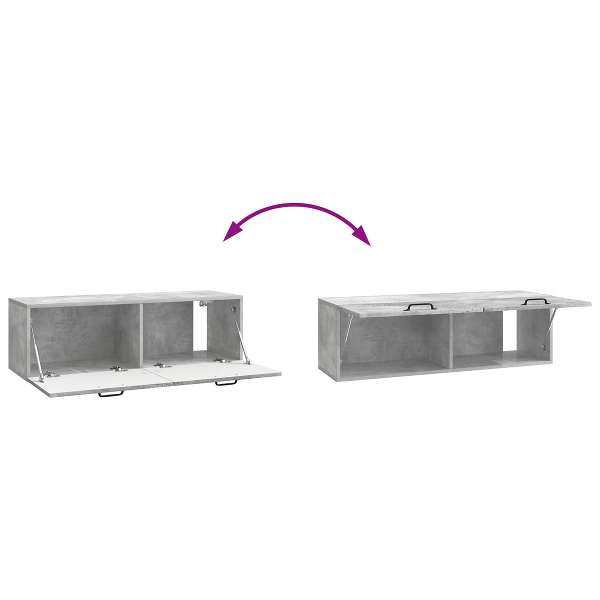 Wandmontierter TV-Schrank Betongrau 98 x 31 x 30 cm