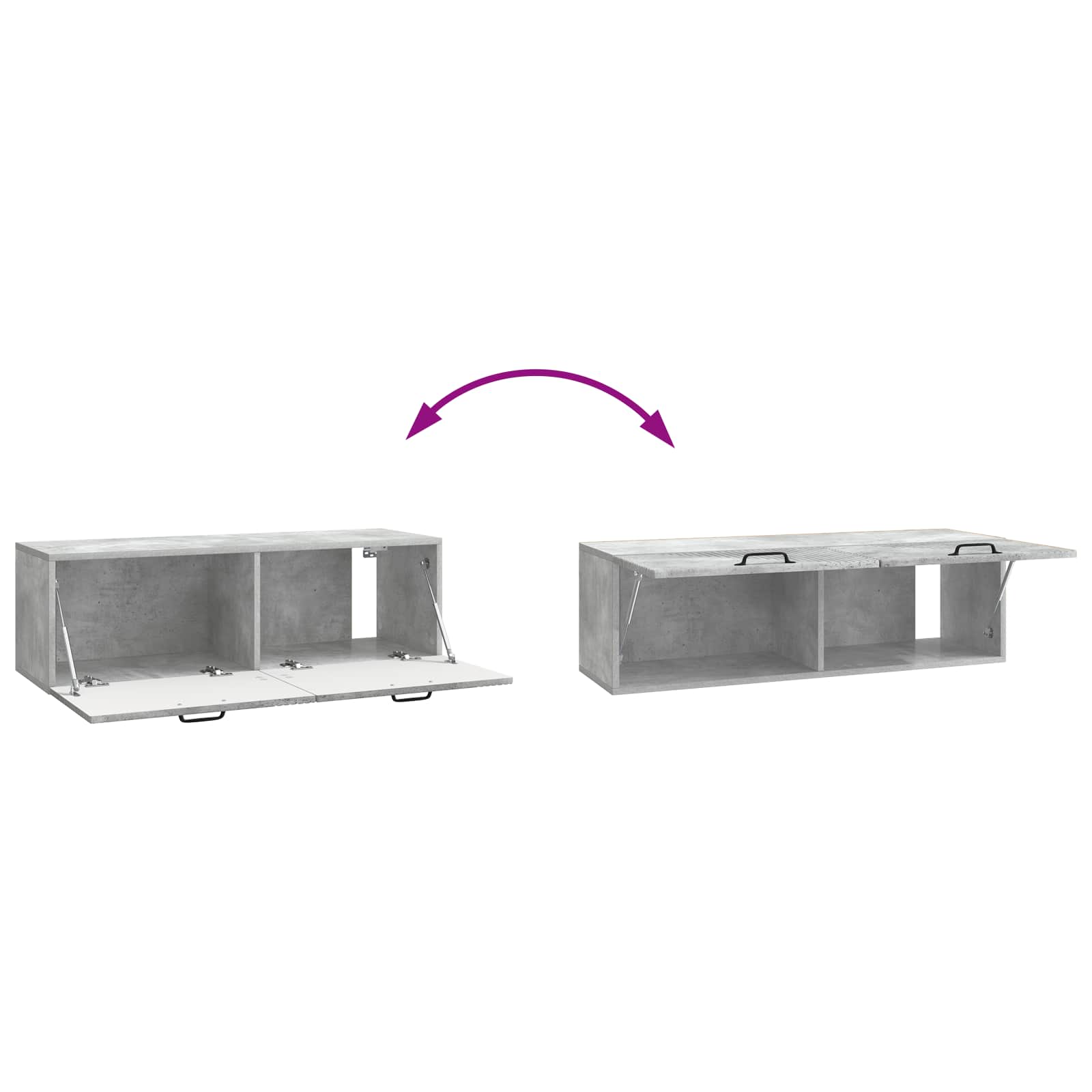 Wandmontierter TV-Schrank Betongrau 98 x 31 x 30 cm