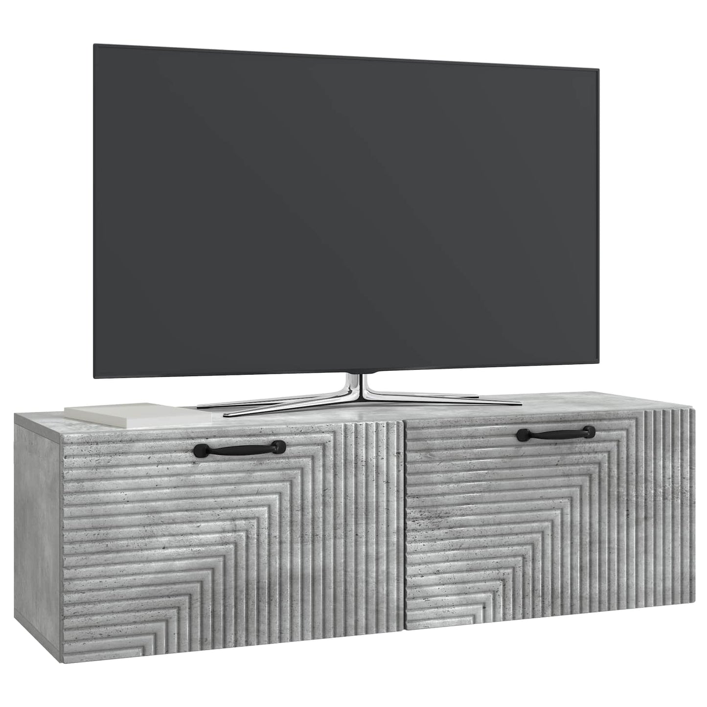 Wandmontierter TV-Schrank Betongrau 98 x 31 x 30 cm