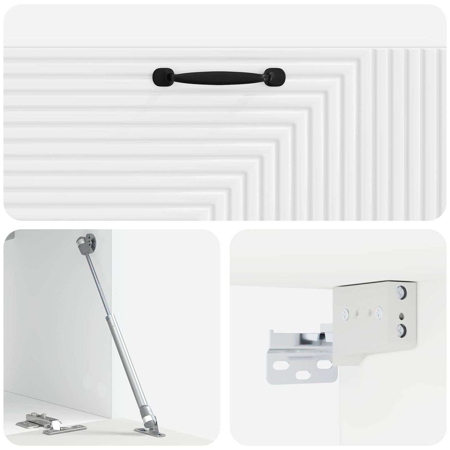Wandmontierter TV-Schrank Hochglanz Weiß 98 x 31 x 30 cm