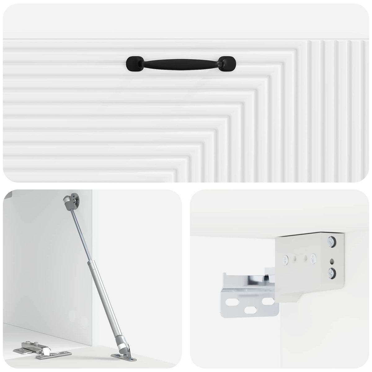 Wandmontierter TV-Schrank Hochglanz Weiß 98 x 31 x 30 cm