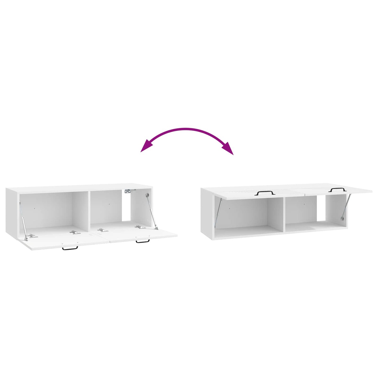 Wandmontierter TV-Schrank Hochglanz Weiß 98 x 31 x 30 cm