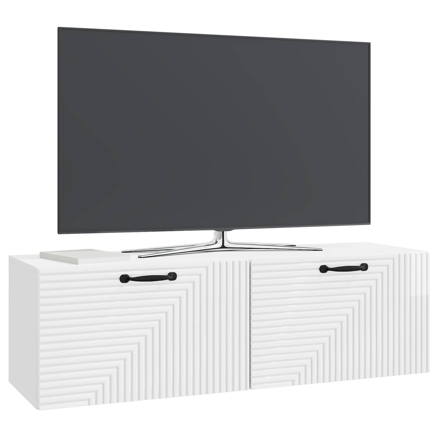 Wandmontierter TV-Schrank Hochglanz Weiß 98 x 31 x 30 cm