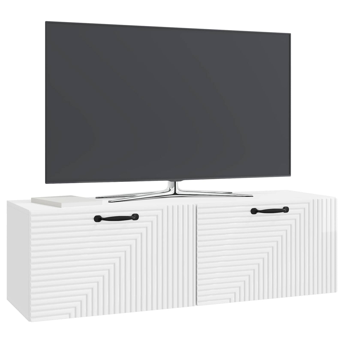 Wandmontierter TV-Schrank Hochglanz Weiß 98 x 31 x 30 cm