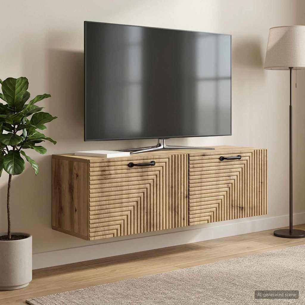 Wandmontierter TV-Schrank 98 x 31 x 30 cm Artisan-Eiche