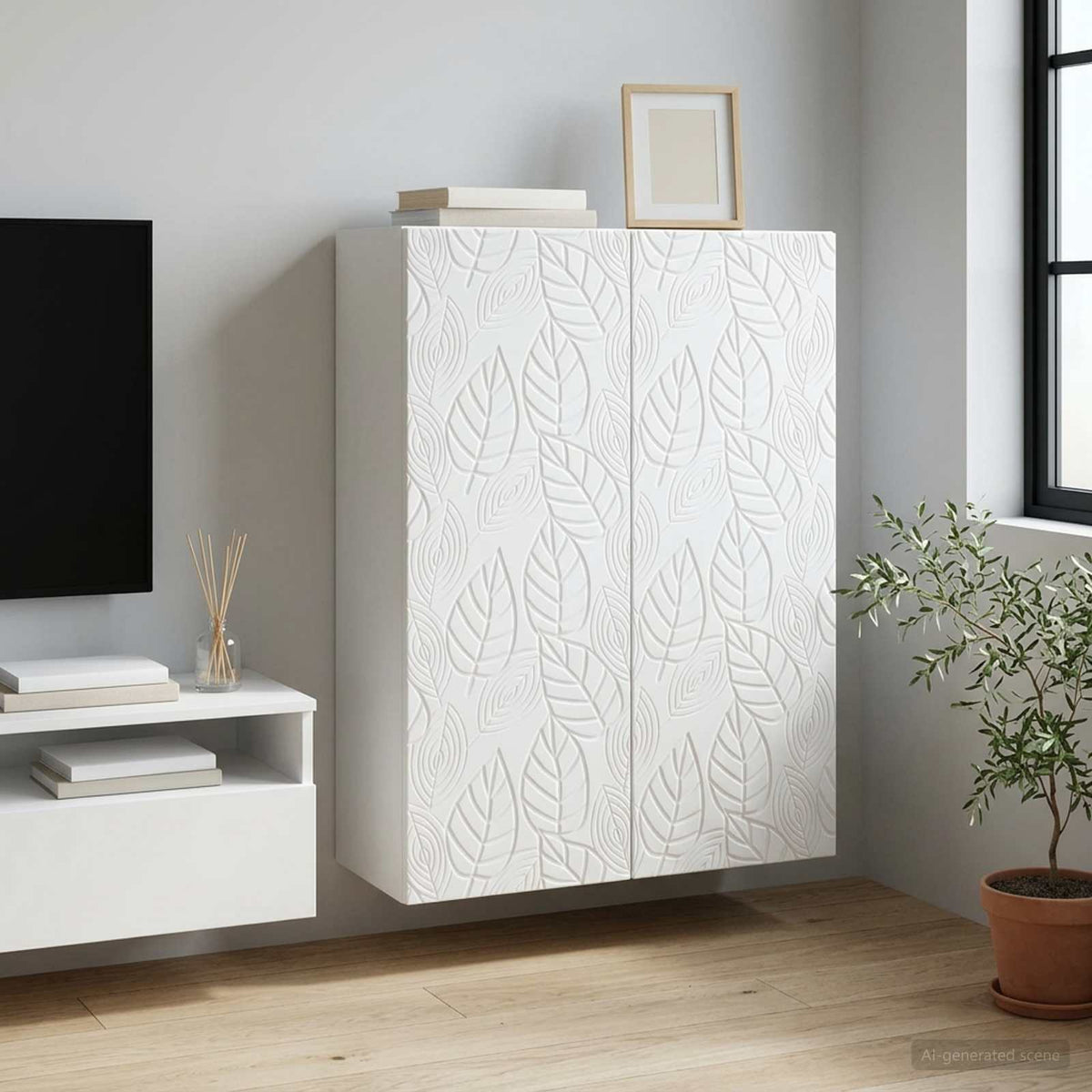 Wandschrank Weiß 66 x 34,5 x 90 cm Holzwerkstoff
