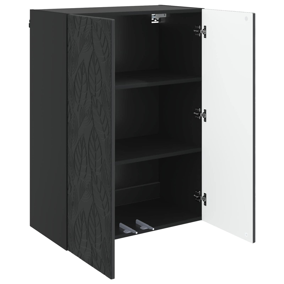 Wandschrank 66 x 34,5 x 90 cm Holzwerkstoff Schwarz