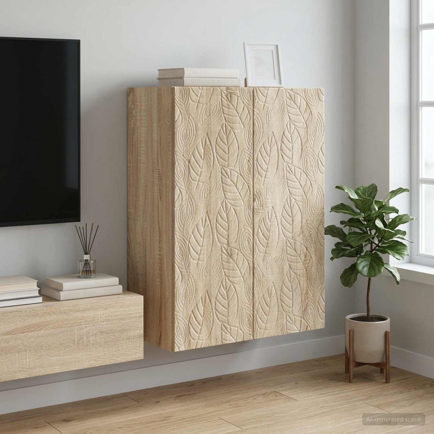 Wandschrank 66 x 34,5 x 90 cm Holzwerkstoff Sonoma-Eiche