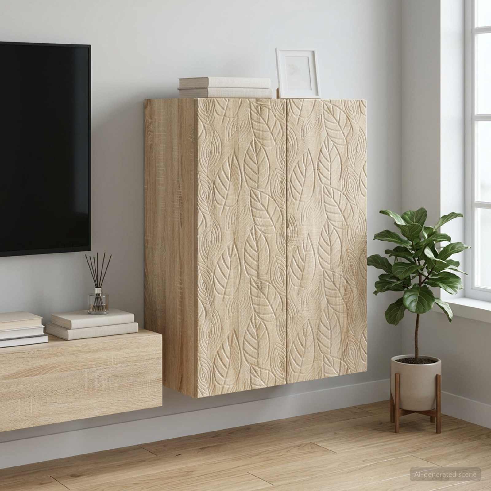 Wandschrank 66 x 34,5 x 90 cm Holzwerkstoff Sonoma-Eiche