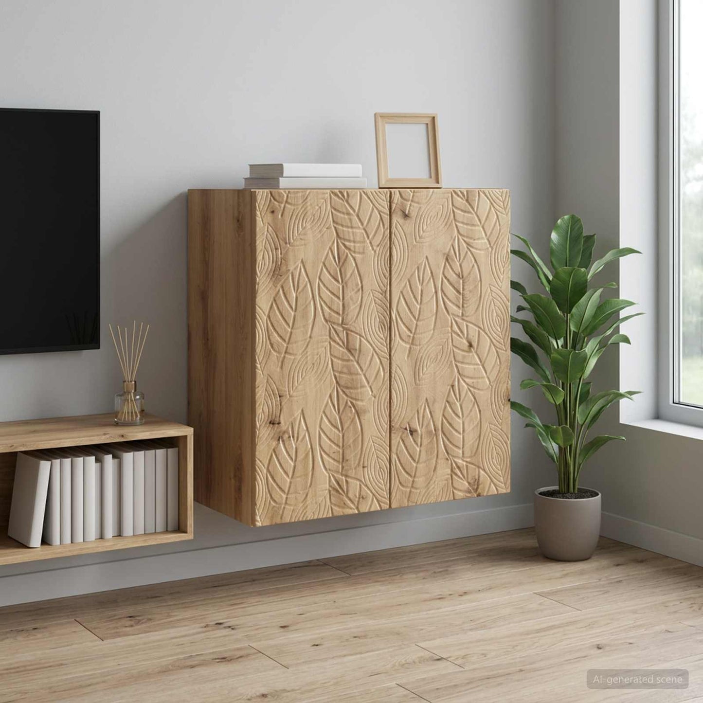 Wandschrank 59 x 31 x 60 cm Holzwerkstoff Artisan-Eiche