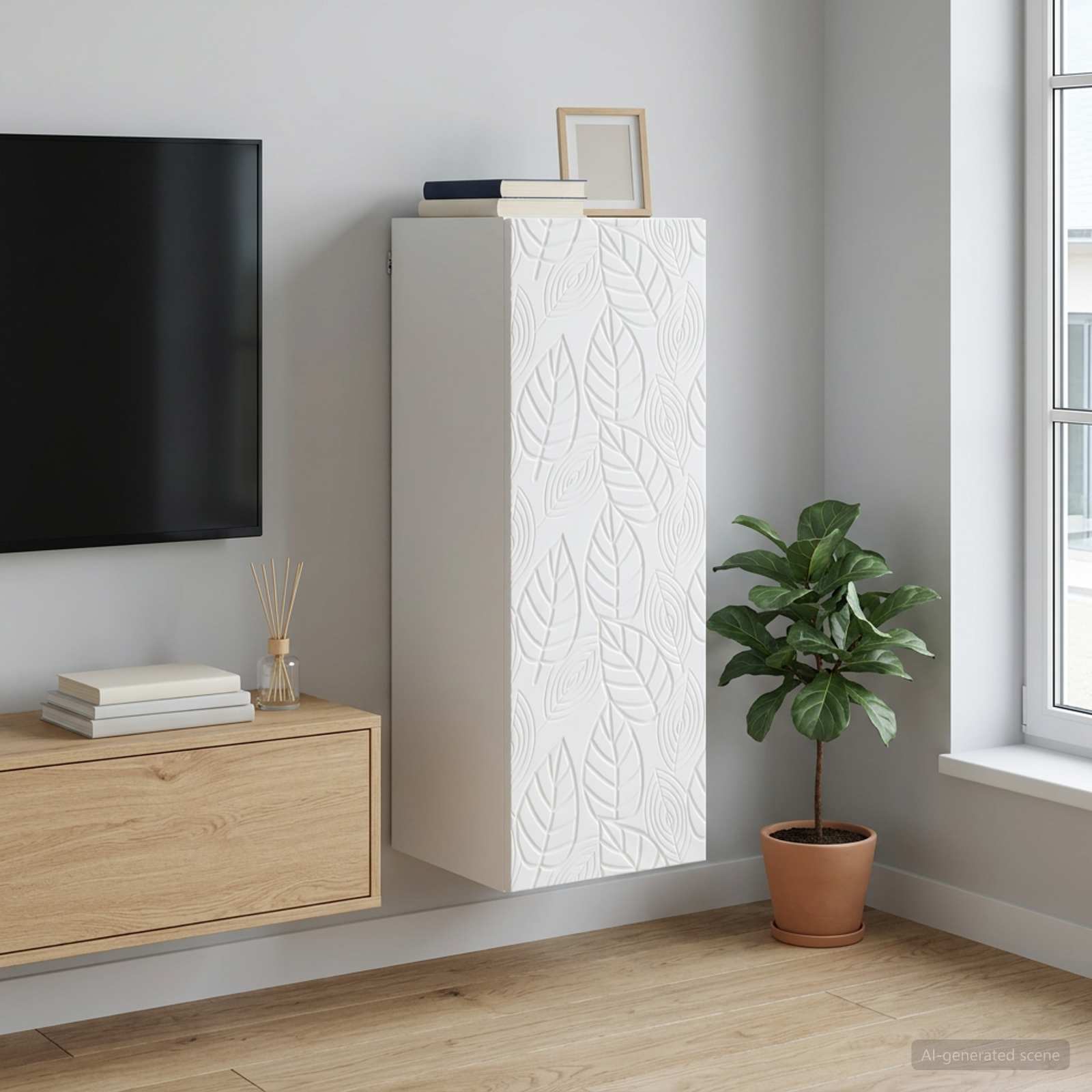 Wandschrank Weiß 33 x 34,5 x 90 cm Holzwerkstoff