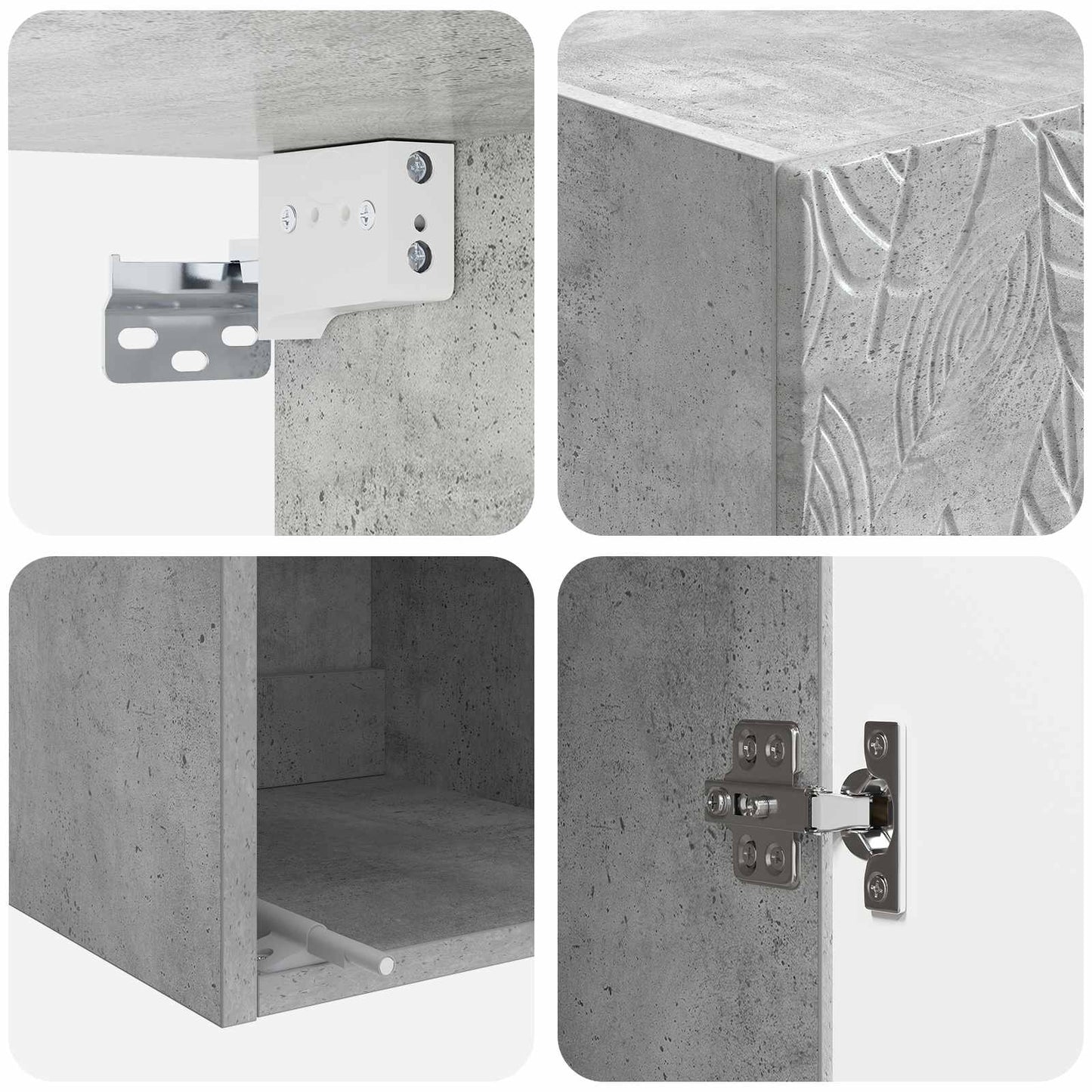 Wandschrank 33 x 34,5 x 90 cm Holzwerkstoff Betongrau