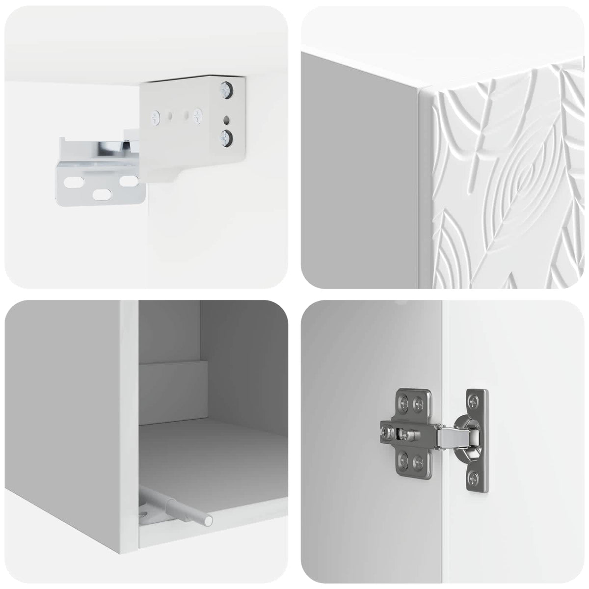 Wandschrank 33 x 34,5 x 90 cm Holzwerkstoff Hochglanz Weiß