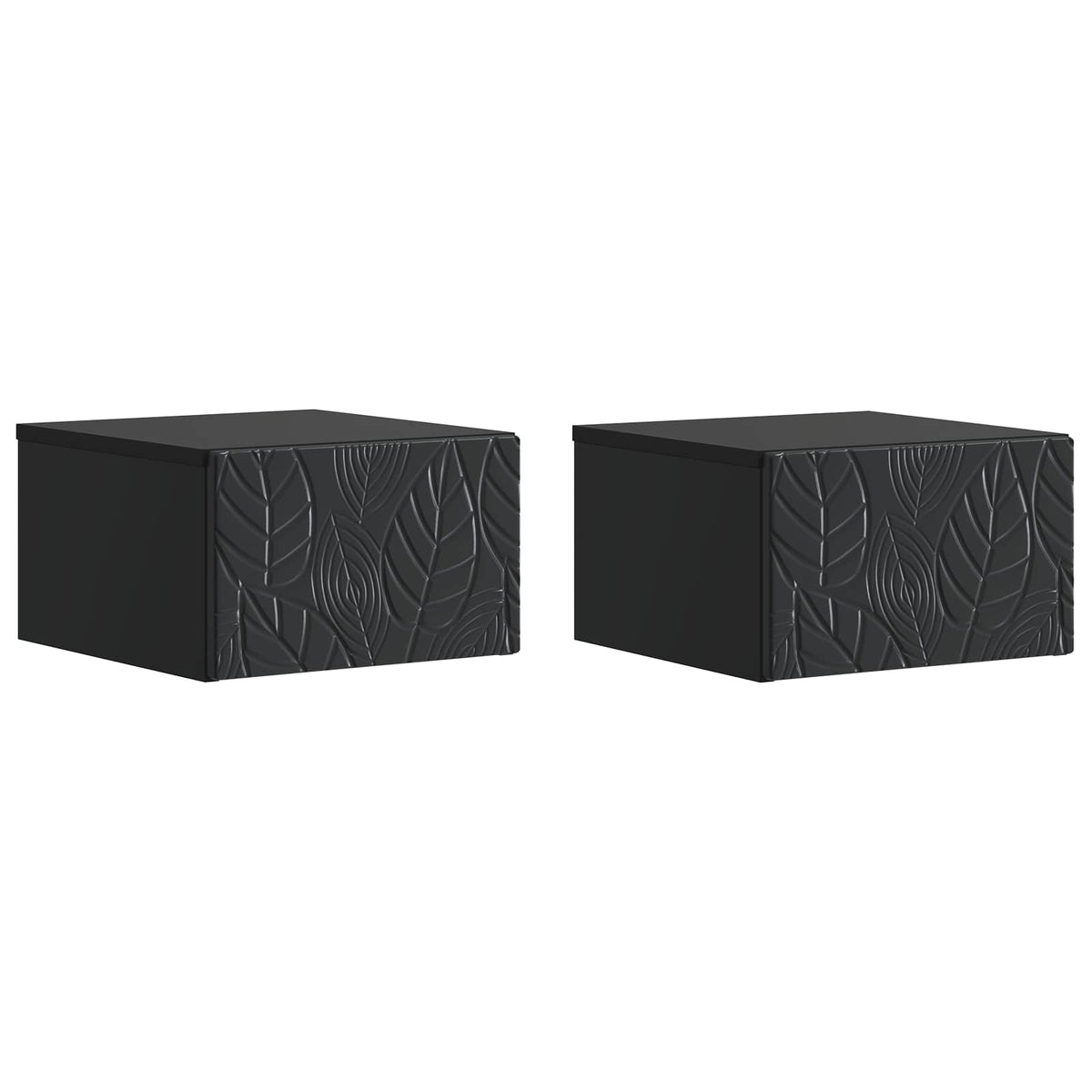 Wandmontierter Beistelltisch 2 stk. Schwarz 34,5 x 33 x 20 cm
