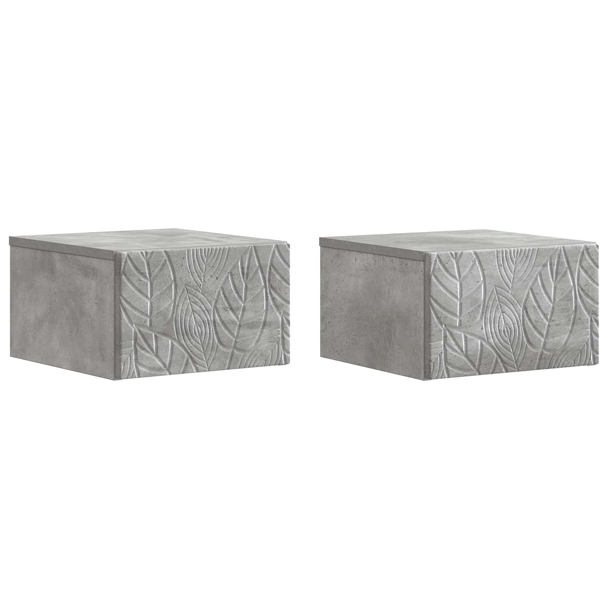 Wandmontierter Beistelltisch 2 stk. Betongrau 34,5 x 33 x 20 cm