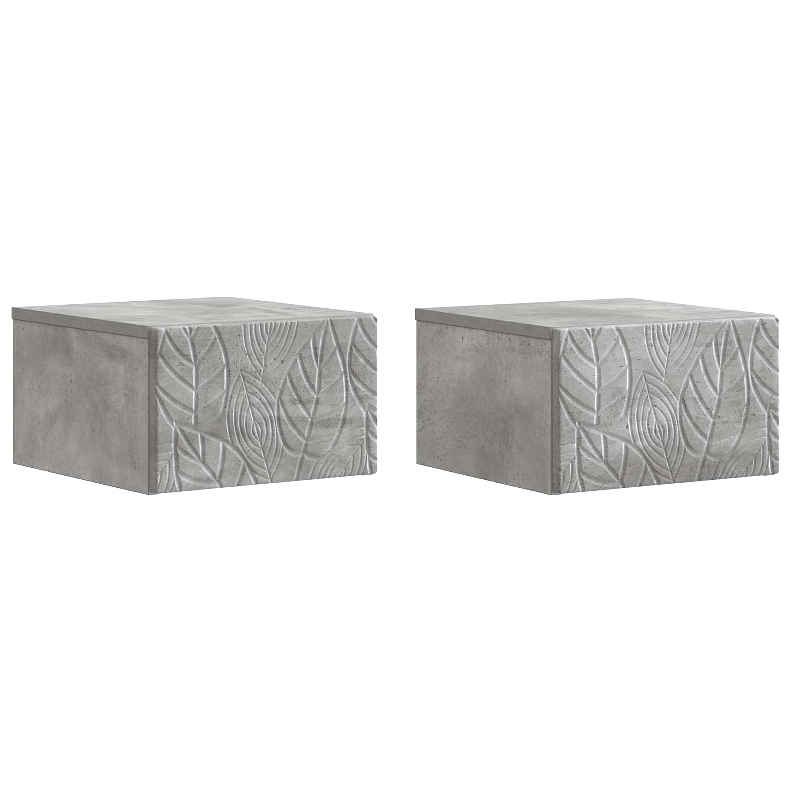 Wandmontierter Beistelltisch 2 stk. Betongrau 34,5 x 33 x 20 cm