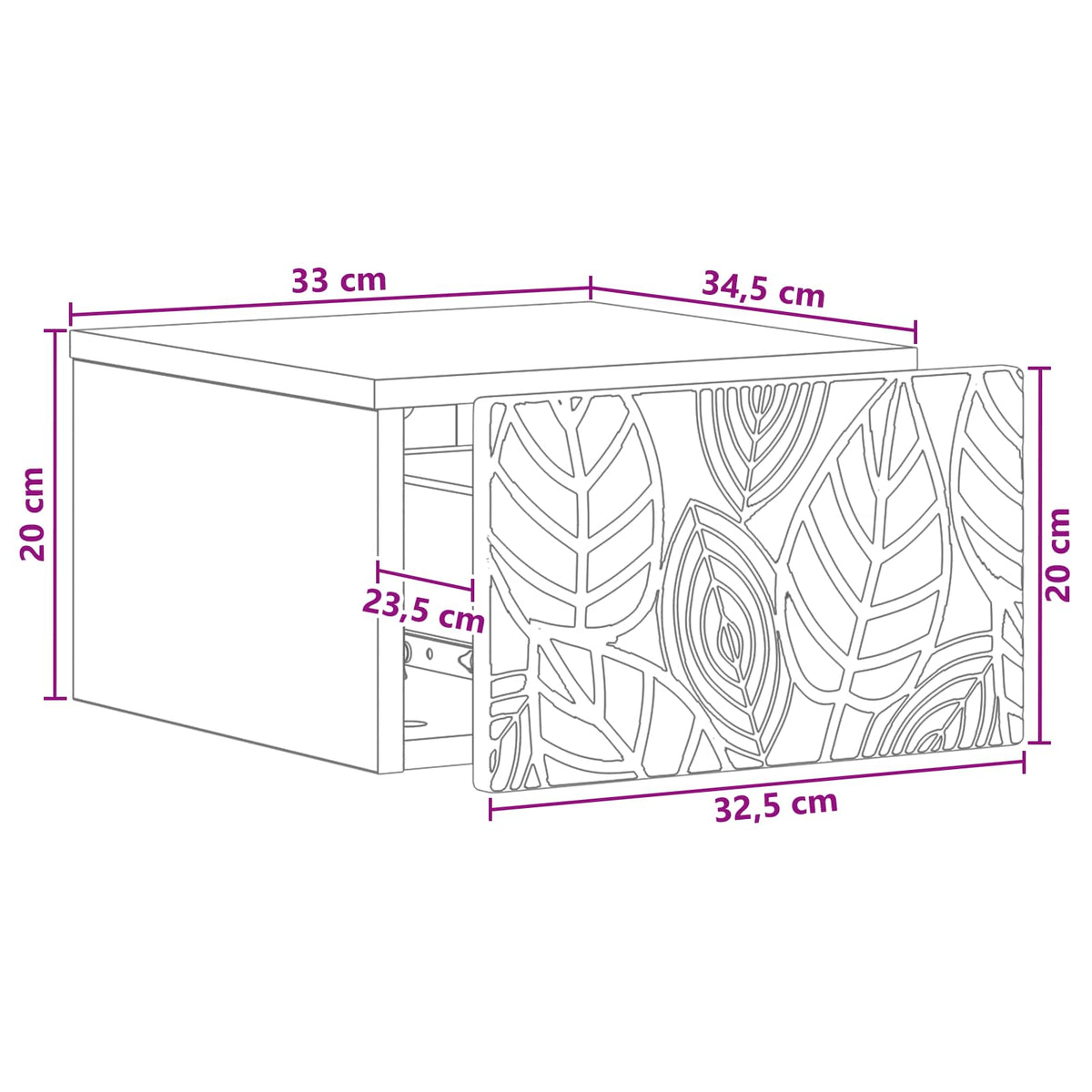 Wandmontierter Beistelltisch 2 stk. Artisan-Eiche