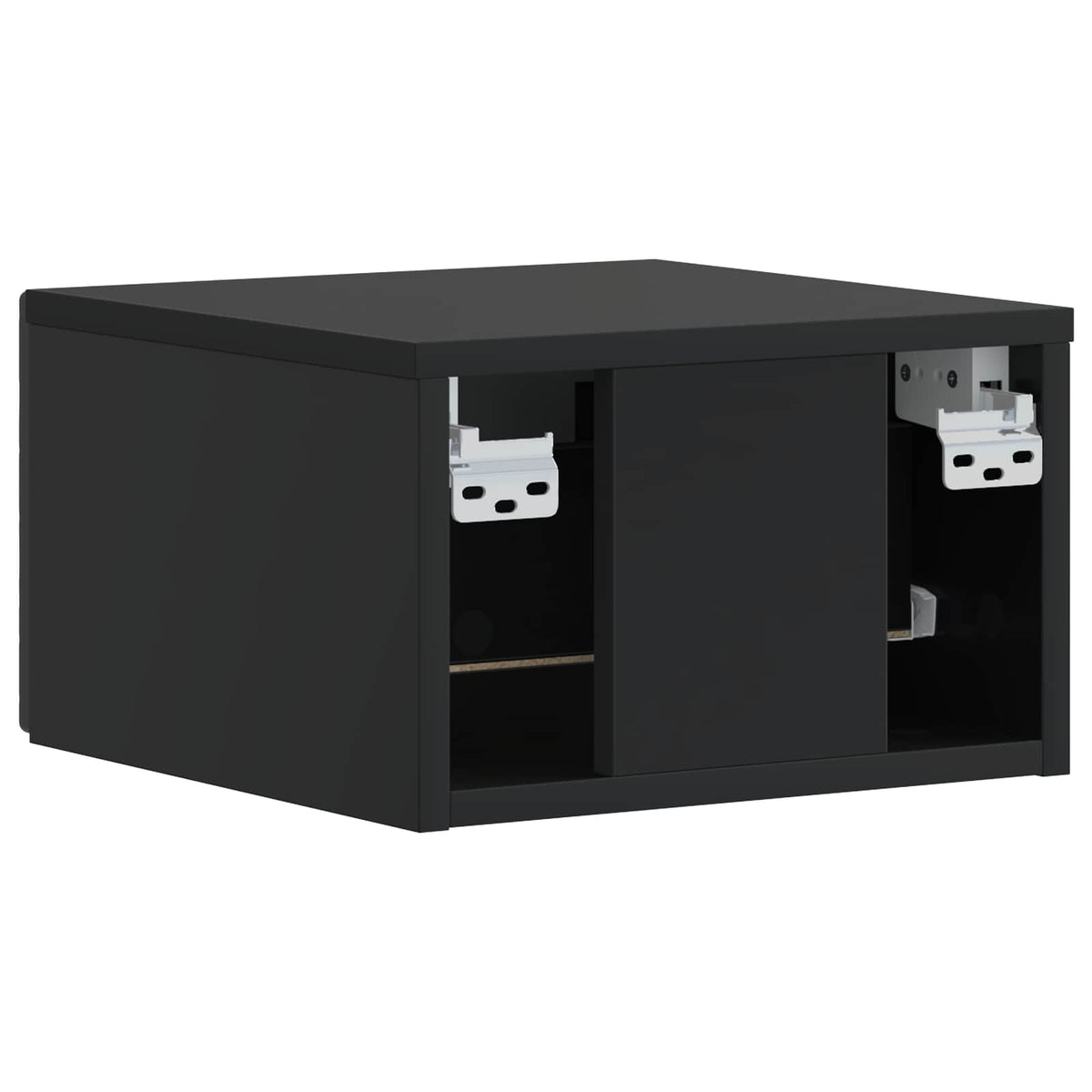 Wandmontierter Nachttisch Schwarz 49 x 34,5 x 20 cm